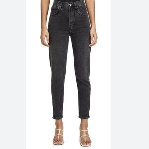 REFORMATION HIGH RISE CIGARETTE IN CHARCOAL GREY CUT LY008 - 25